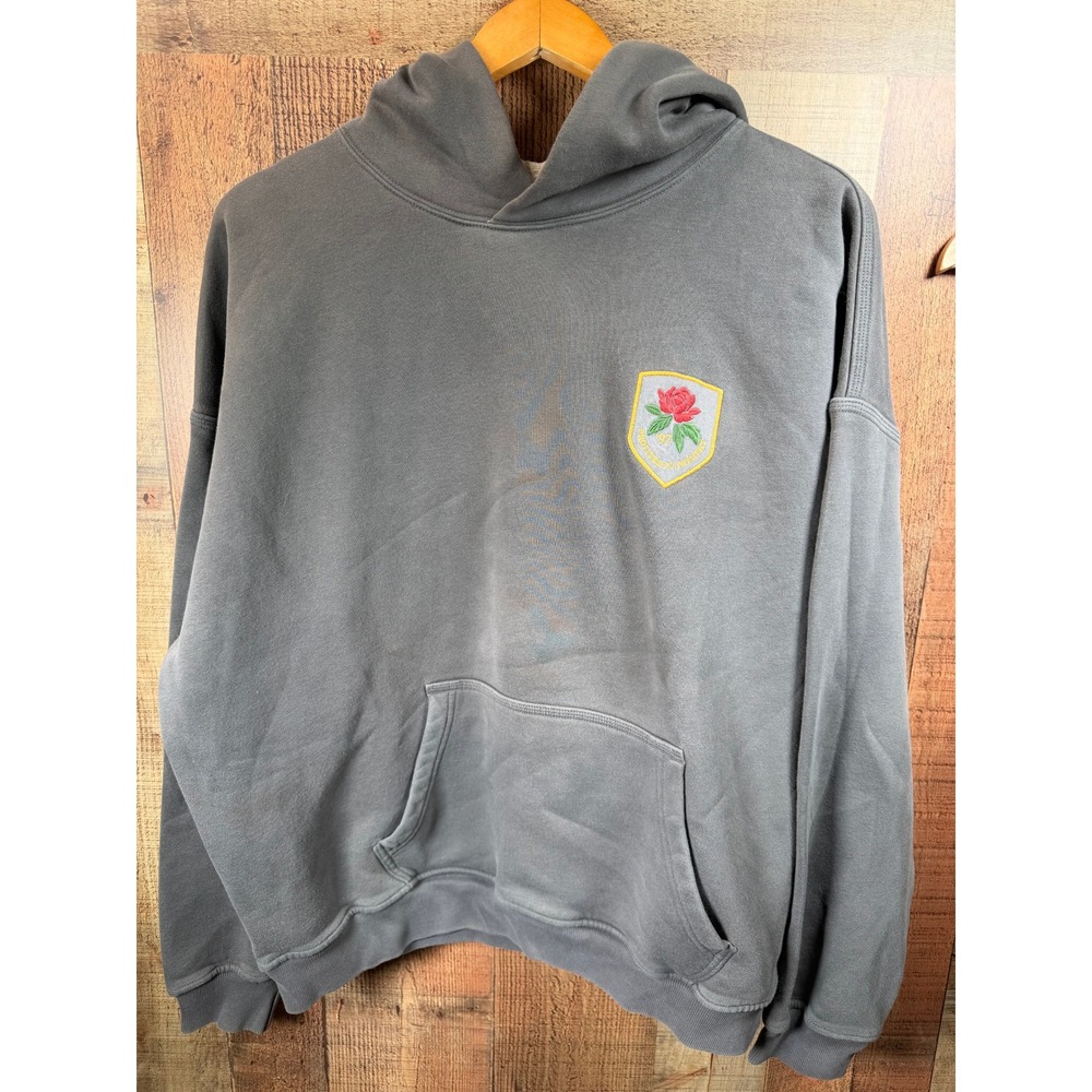 Abercrombie & Fitch Soft A&F Essentials NYC Rose Crest Hoodie Gray Mens Large
